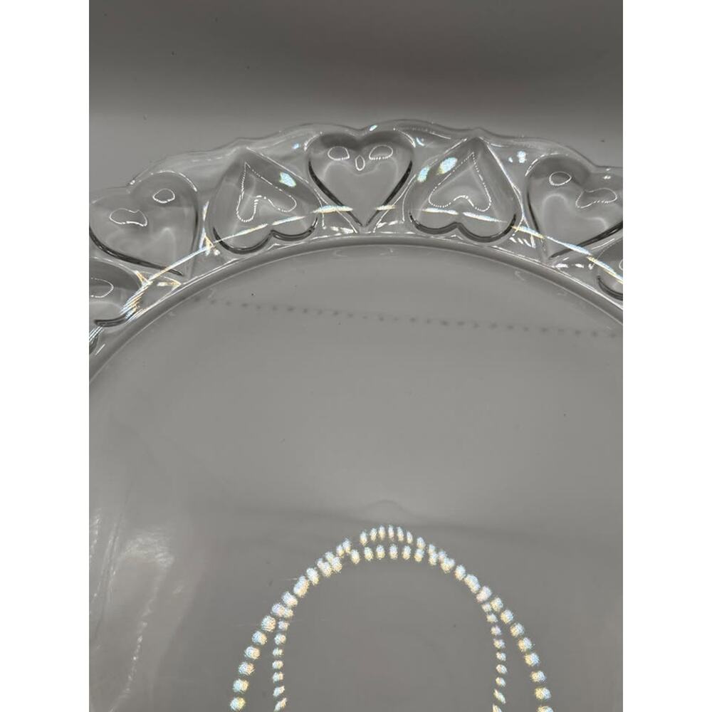 Tiffany & Co. Vintage Crystal Hearts 12” Round Serving Platter - Excellent - Picture 4 of 5